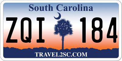 SC license plate ZQI184