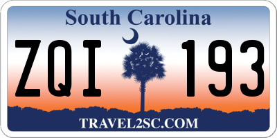 SC license plate ZQI193