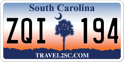 SC license plate ZQI194