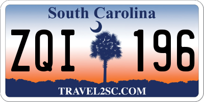 SC license plate ZQI196