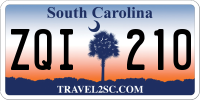 SC license plate ZQI210