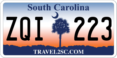 SC license plate ZQI223