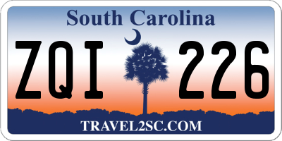 SC license plate ZQI226