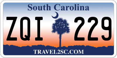 SC license plate ZQI229