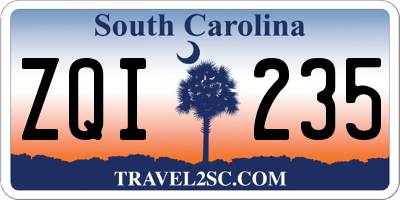 SC license plate ZQI235