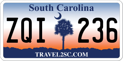 SC license plate ZQI236