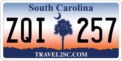 SC license plate ZQI257