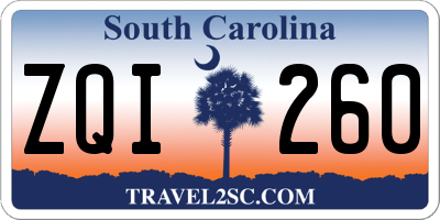 SC license plate ZQI260