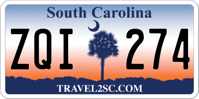 SC license plate ZQI274