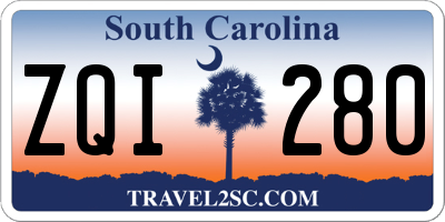 SC license plate ZQI280