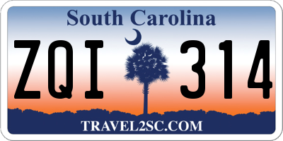 SC license plate ZQI314