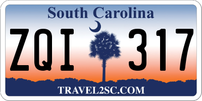 SC license plate ZQI317