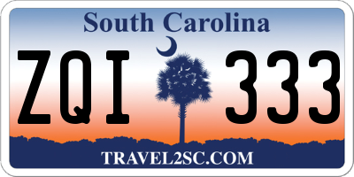 SC license plate ZQI333