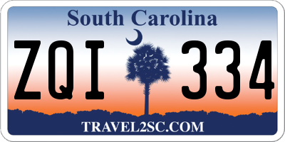 SC license plate ZQI334