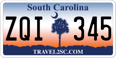 SC license plate ZQI345