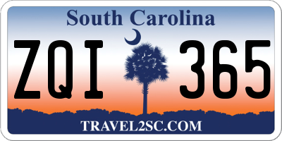 SC license plate ZQI365