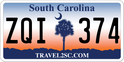 SC license plate ZQI374