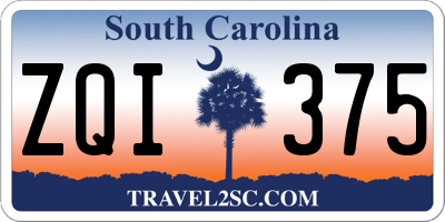 SC license plate ZQI375