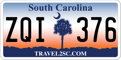 SC license plate ZQI376