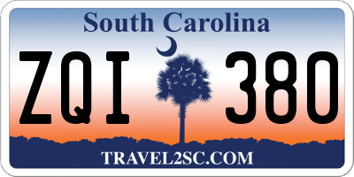 SC license plate ZQI380