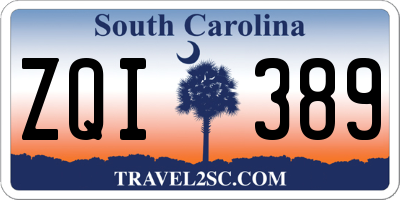 SC license plate ZQI389