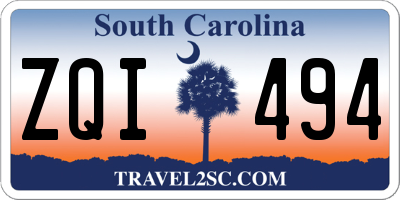 SC license plate ZQI494