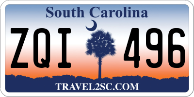 SC license plate ZQI496