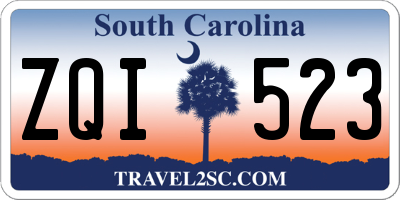 SC license plate ZQI523