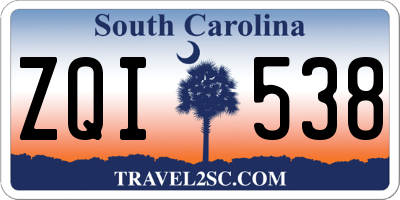 SC license plate ZQI538