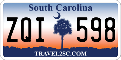 SC license plate ZQI598