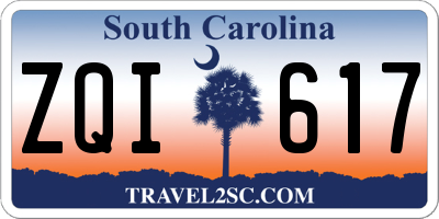 SC license plate ZQI617