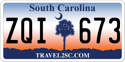 SC license plate ZQI673