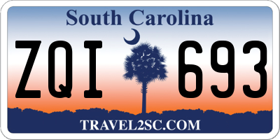 SC license plate ZQI693