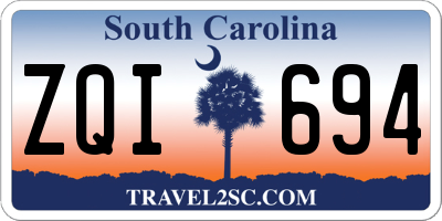 SC license plate ZQI694