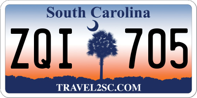 SC license plate ZQI705