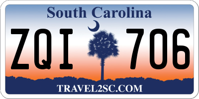 SC license plate ZQI706