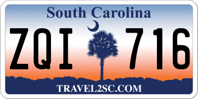 SC license plate ZQI716