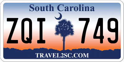 SC license plate ZQI749