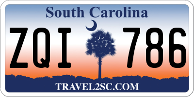 SC license plate ZQI786