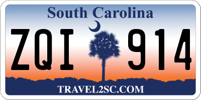 SC license plate ZQI914