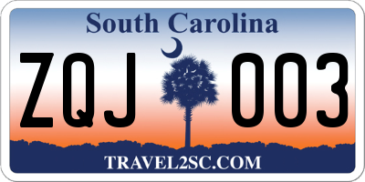 SC license plate ZQJ003