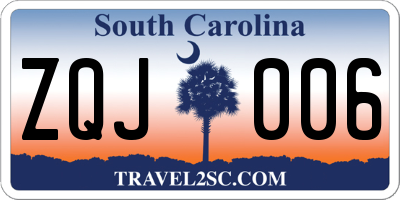 SC license plate ZQJ006
