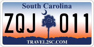 SC license plate ZQJ011