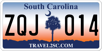 SC license plate ZQJ014