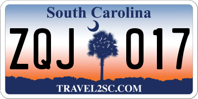 SC license plate ZQJ017