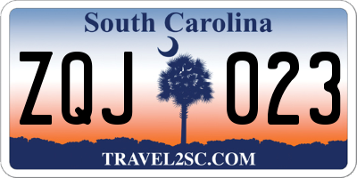 SC license plate ZQJ023
