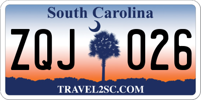 SC license plate ZQJ026