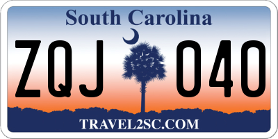 SC license plate ZQJ040