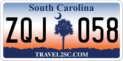 SC license plate ZQJ058