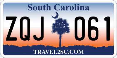 SC license plate ZQJ061